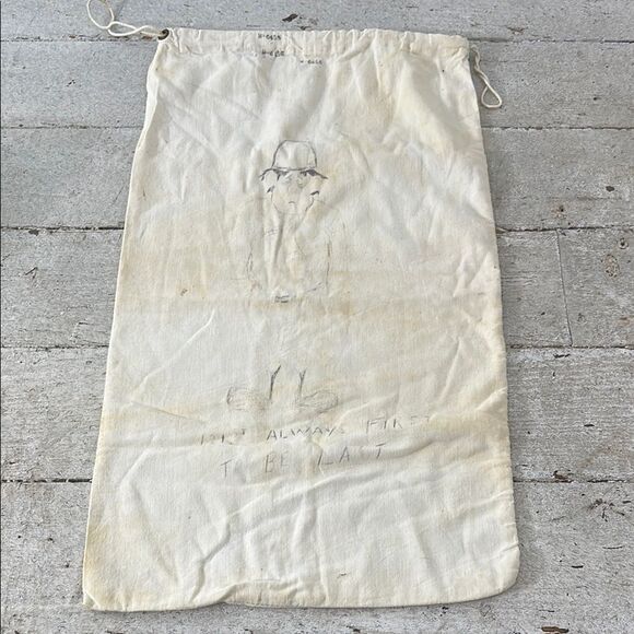 Vintage 1940s Distressed Military Trench Art Cotton Rutsack - Picture 2 of 8